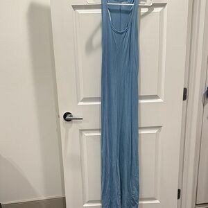 Pact Organic Casual Sky Blue Sleeveless Maxi Dress